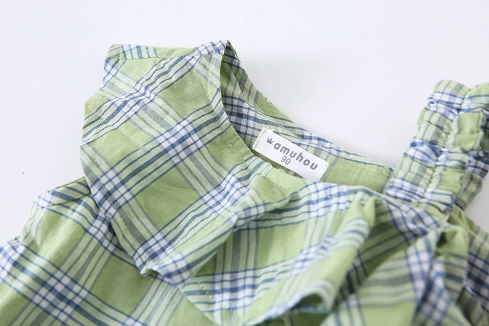 Одежда для малышей Новая летняя Модная Повседневная пляжная клетчатая блузка