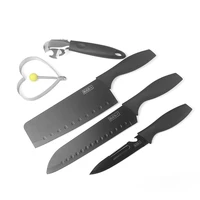 misgar black steel kitchen knives combination 5pcs set family multifunctional cutting meat vegetable fruit knife cooking tool