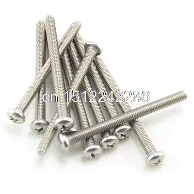 

10 Metric M6 75mm Stainless steel Cross Recessed Pan Head Screws