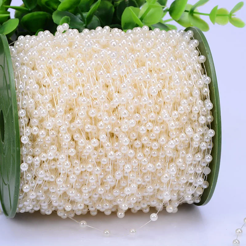 100 метров/рулон 4 мм рыболовная леска искусственный жемчуг цепочка невесты букет