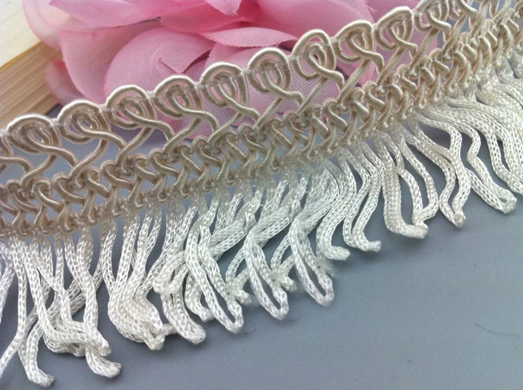 

5 yard 4.5cm 1.37" wide ivory tassels fringe tapes lace trim ribbon ML63P724