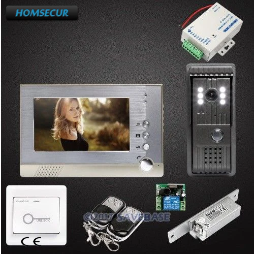 HOMSECUR 1 * Внутренние блоки + наружные ударный замок ручной видеодомофон с функцией