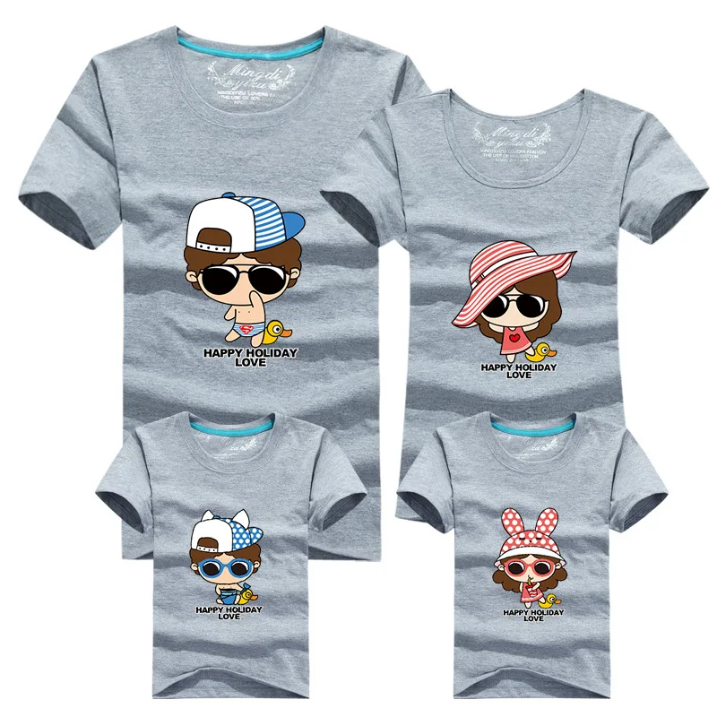 1 шт. хлопковая футболка с коротким рукавом мультяшным принтом | Мать и ребенок