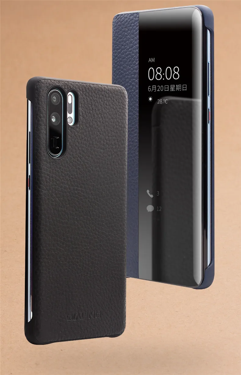 QIALINO Роскошный чехол для телефона из натуральной кожи для huawei P30 Pro Ультра тонкий смарт-чехол для huawei mate 30 Pro
