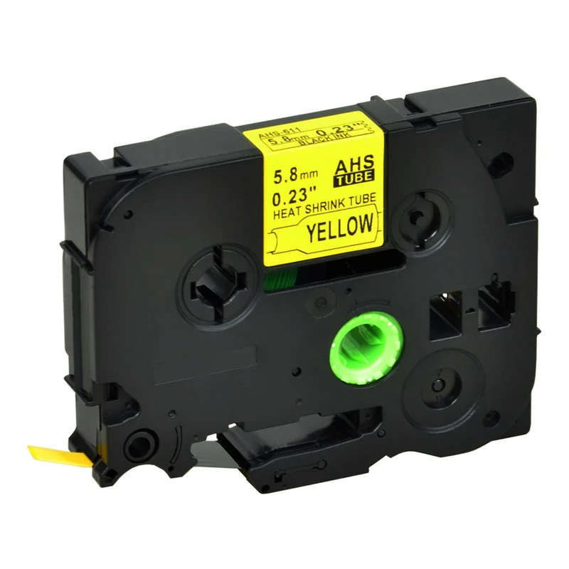 Black on Yellow Unistar HSe-211 совместимый с brother термоусадочная трубка 6 мм X 1,5 м белая желтая этикетка принтер HSE211 HSE611 - Цвет: Black on Yellow
