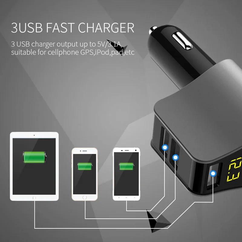 USB Автомобильное зарядное устройство Расширенный разъем питания для