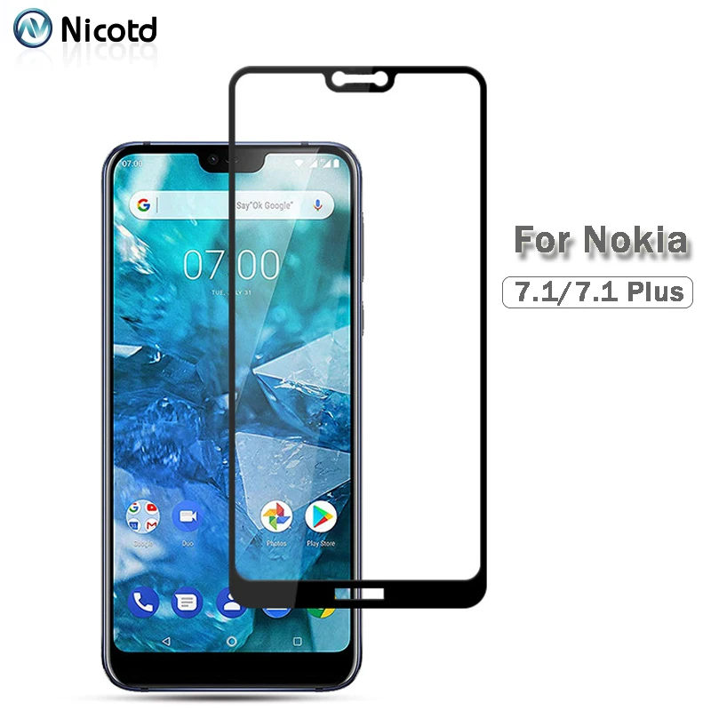 Закаленное стекло Nicotd для Nokia 7 1 Plus защитное с полным покрытием 8 6 5 3 Plus|Защитные