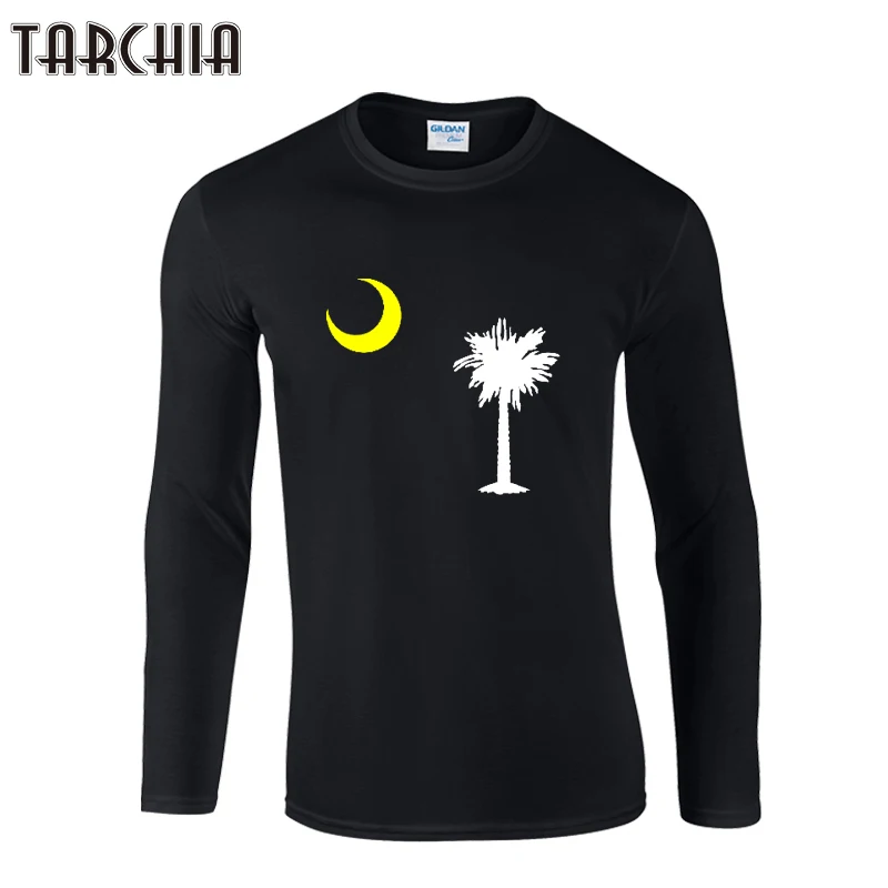 TARCHIA модный бренд круглый воротник Приталенная футболка с длинным рукавом для