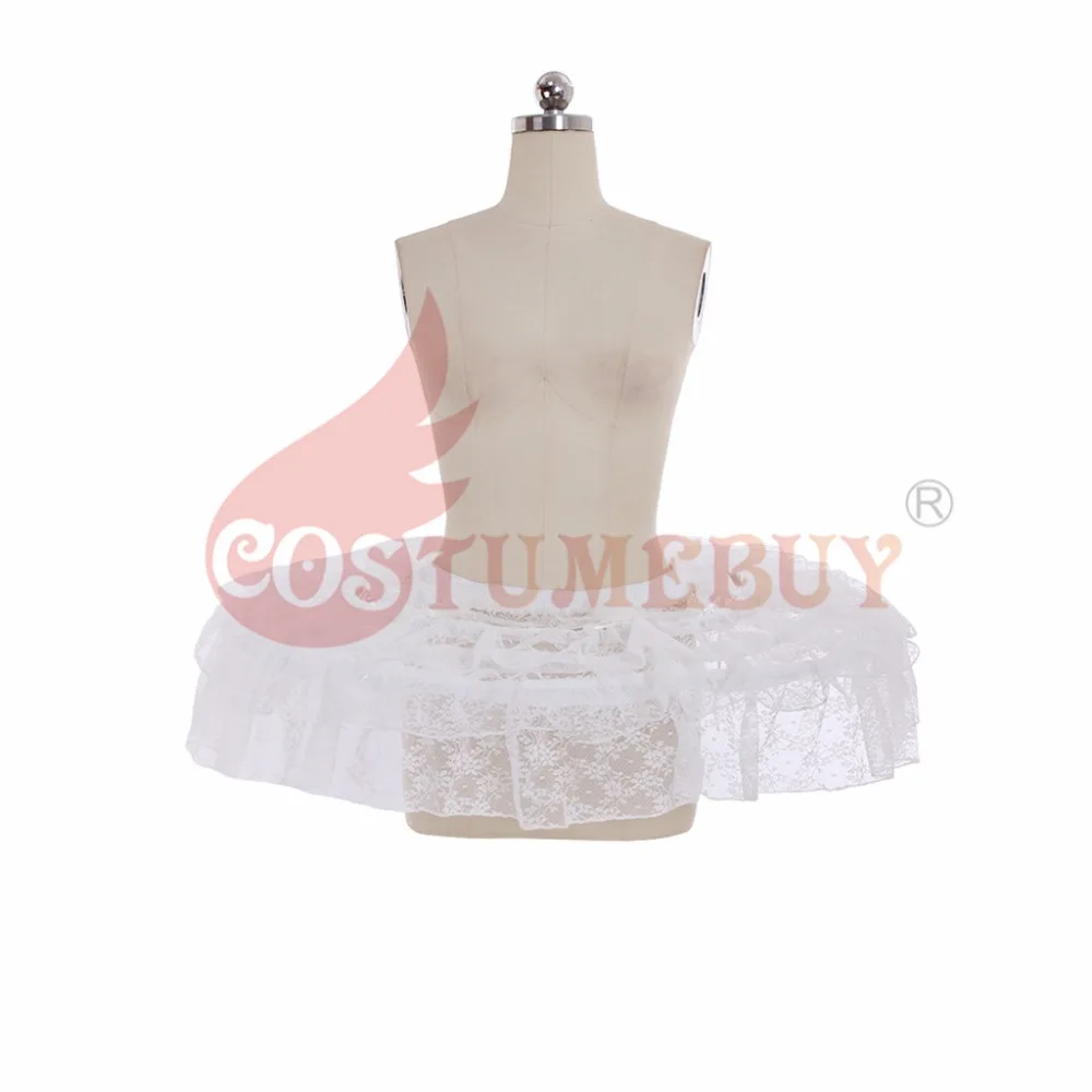 Costumebuy Лолита Готическая Нижняя юбка 68 см длина нижнее белье 3 кольца кружево клетка для женщин Свадебные балетные Паньер юбка кэжуал