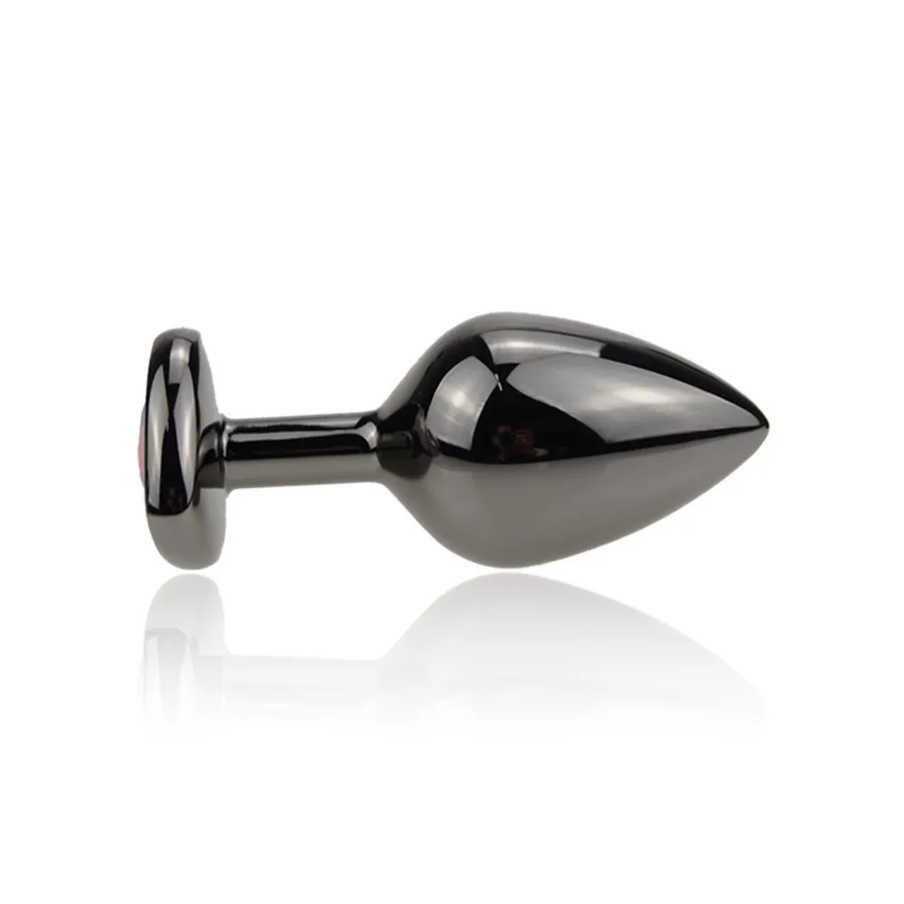 Plated Black Metal Anal Plug Beads Crystal Heart Unisex Enema Smooth Butt Dildo Dilatator Couples Adult Games Sex Toys | Красота и