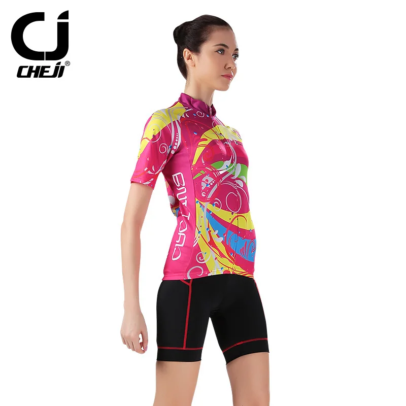 CHEJI новый MS велосипед С Коротким рукавом велоспорт джерси устанавливает женщины