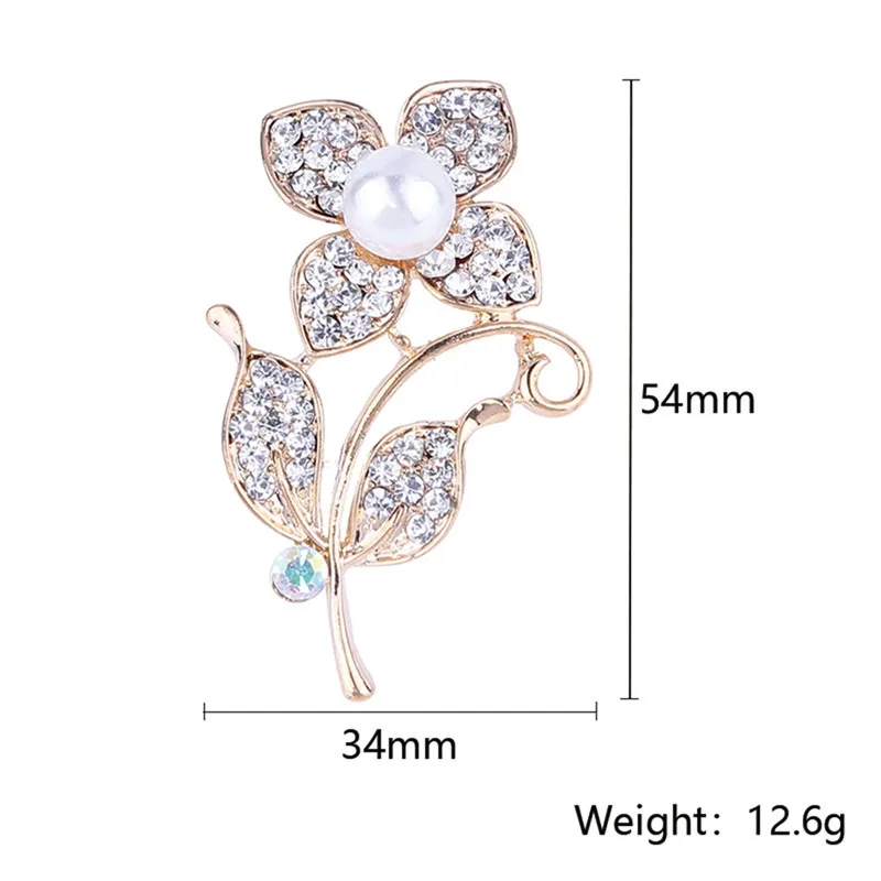 Pinksee романтическая роза цветок кристалл броши для женщин жемчужина свадебная