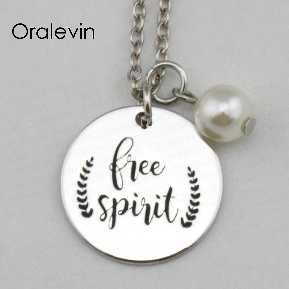Вдохновляющие Подвески FREE SPIRIT с гравировкой вручную ожерелье кулоном на заказ