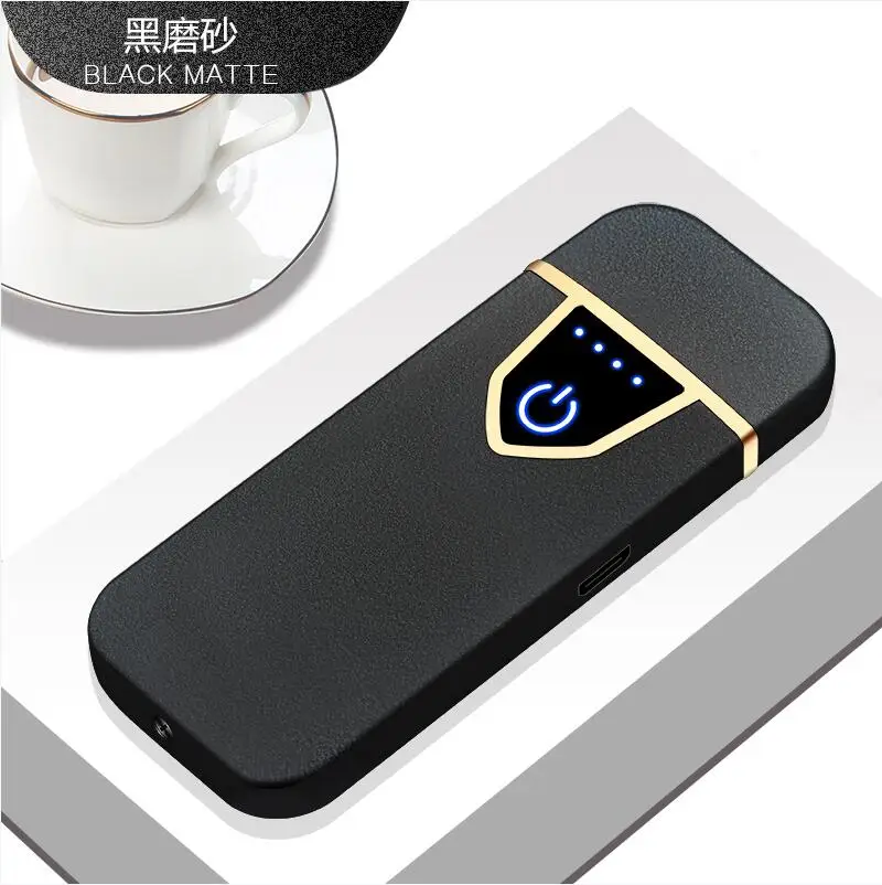 8 USB Charging Lighter Touch Sensing Windproof Electronic Ultra-Thin Electric Heating Wire Cigarette Lighter Environmental Protect - Цвет: 8