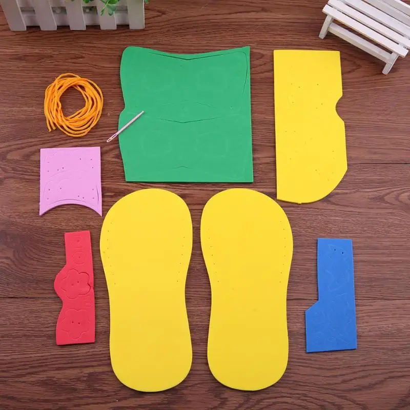 1 шт. креативные тапочек ручной работы Вьетнамки для детей Сделай Сам EVA пена