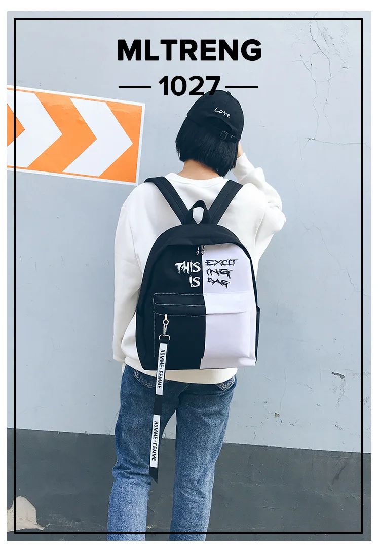 Harajuku Ulzzang, тканевый рюкзак в стиле хип-хоп, мужской/женский рюкзак для путешествий, стильный рюкзак для школьников, сумка для мужчин/wo мужчин