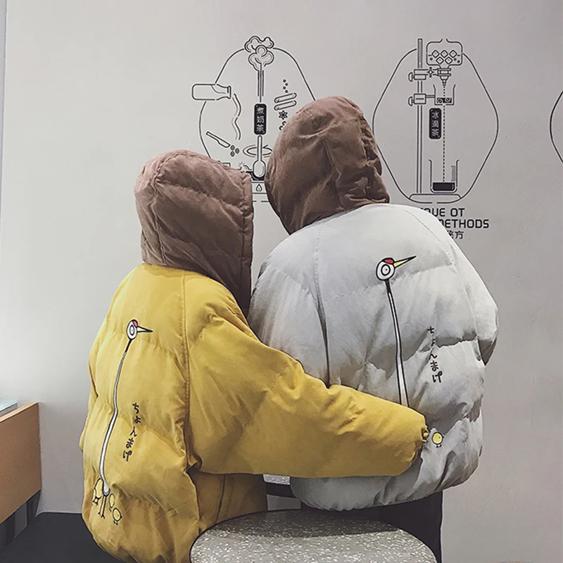 Любителей зимней одежды Harajuku стиль bf хлеб студентов короткий параграф свободная Корейская зимняя куртка прилива