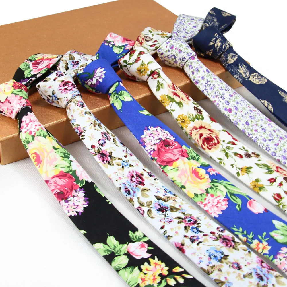 Галстуки с цветочным принтом хлопковый галстук бабочка цветами узкая Узорчатая