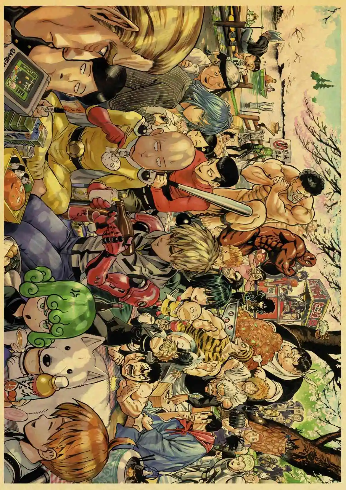 One Punch Man комиксы наклейка ретро постер домашний Декор Наклейки на стены крючок