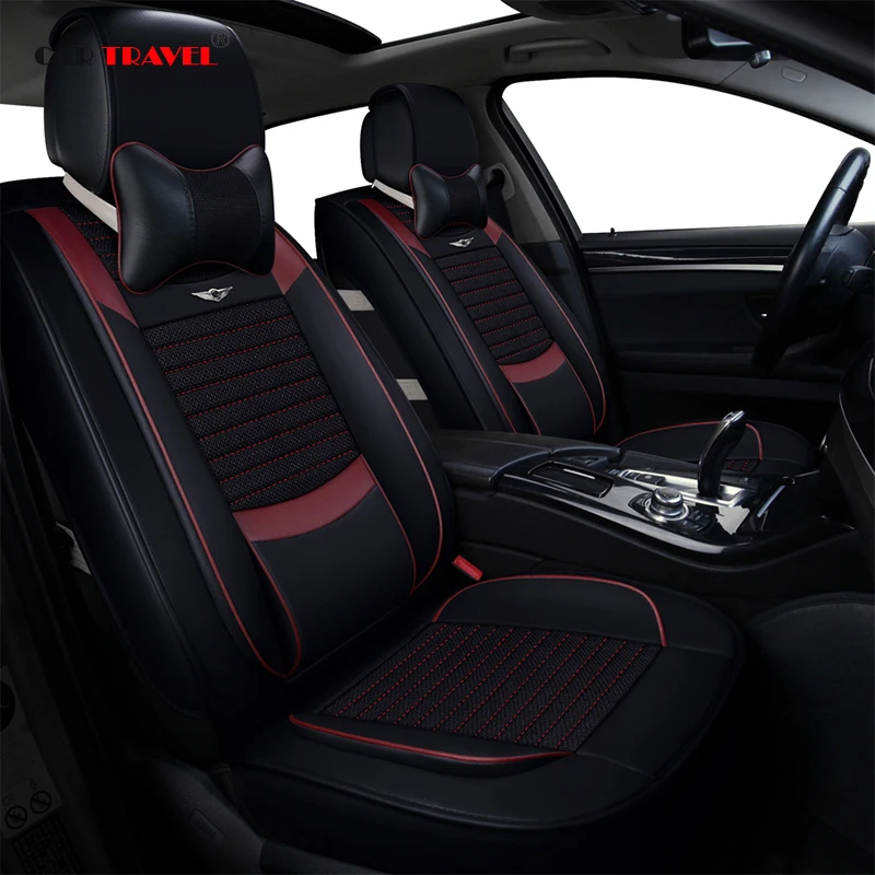 Подушка для автомобильного сиденья для fiat punto fiat 500 Stilo, Panda сопротивление pu кожа передние и задние полностью автомобильные чехлы для сидений четыре сезона