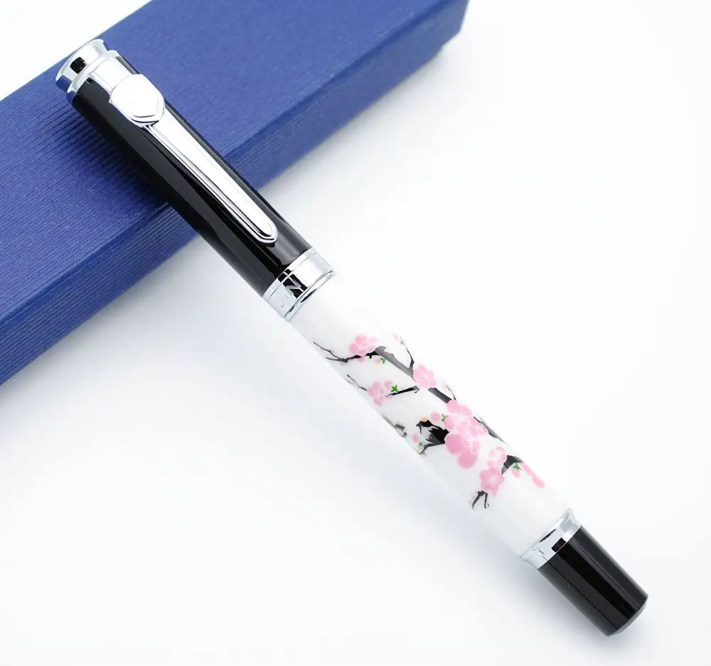 JINHAO 8802 авторучка F Перо чернила высокого качества ручка - Цвет: Wintersweet Painting