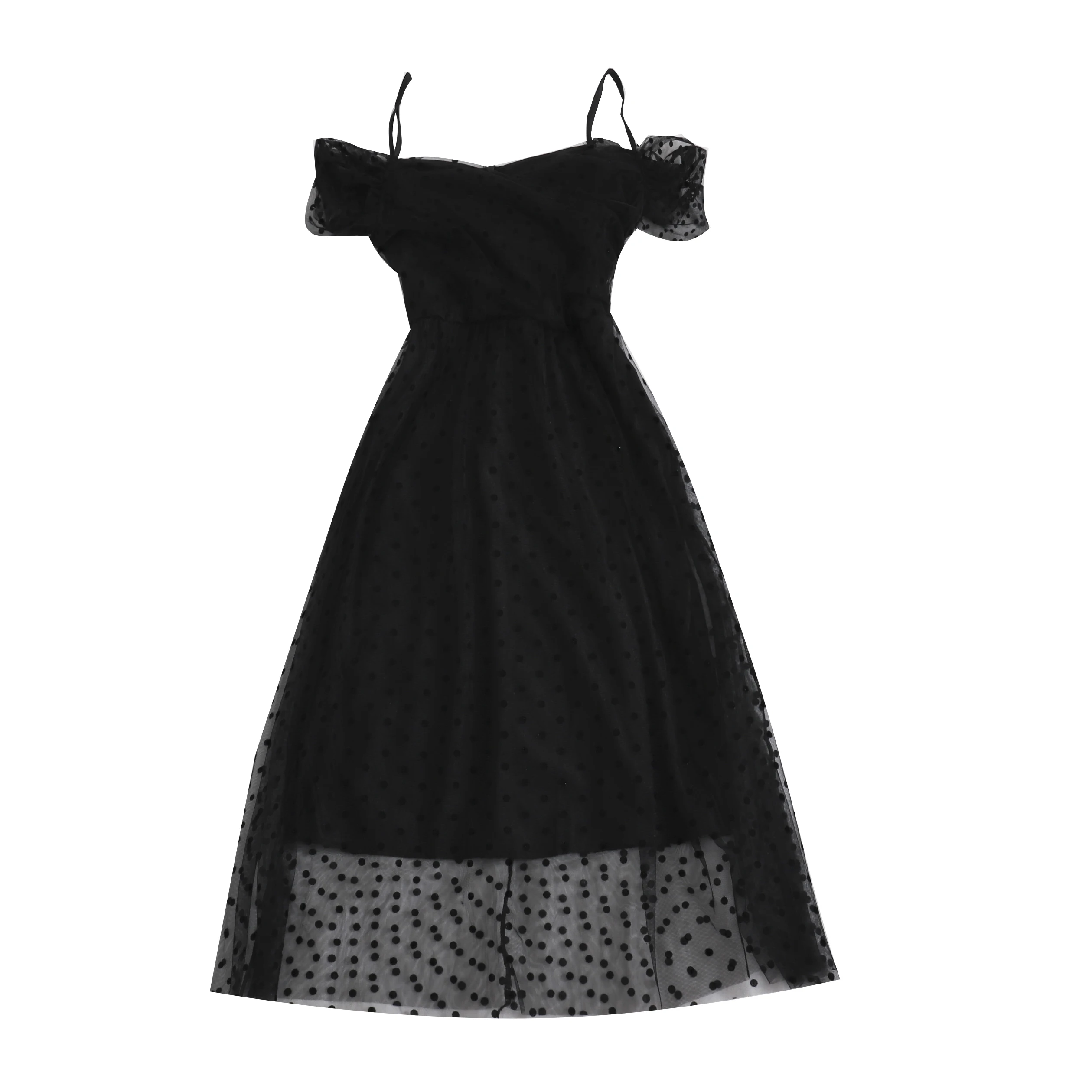 Платье на петельках 2019 стиль Новинка в стиле ретро корейский с завышенной талией