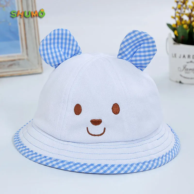 46cm 5-18month Новые модные милые летние розовые и синие Шапки с заячьими ушками, шапки для рыбалки на открытом воздухе, кепки от солнца для женщин и девочек - Цвет: 46cm 5-18month