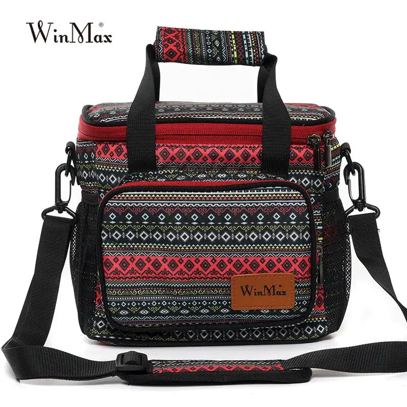 red lunchbag Winmax Модная Портативная изолированная сумка для ланча, Термосумка для еды, пикника, сумки-холодильники для ланча, для женщин, детей, мужчин, сумка-холодильник для ланча, сумки - Цвет: red lunchbag