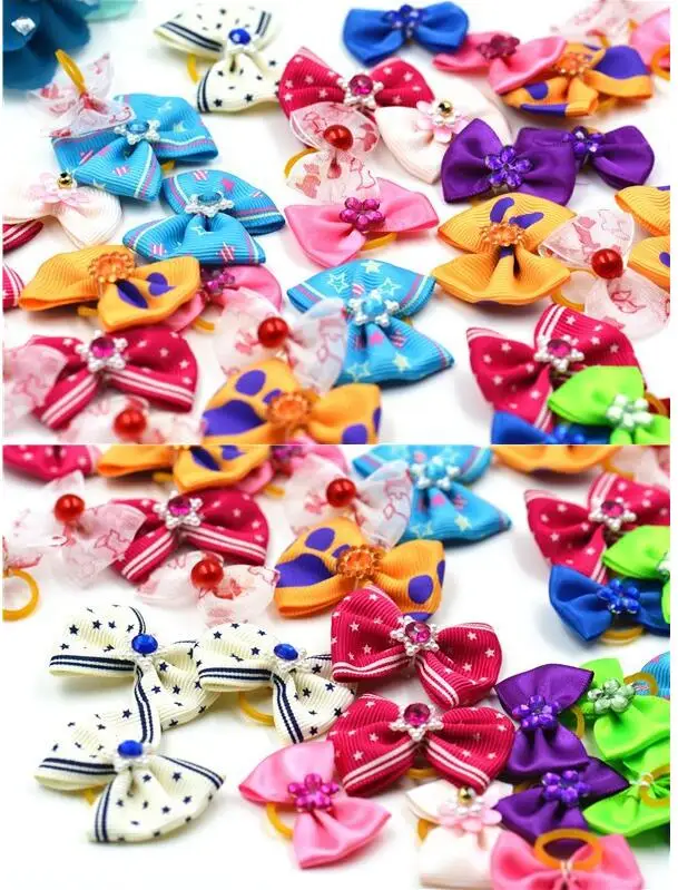 Триммер для стрижки волос аксессуары 50 шт./лот собака Уход Луки Собака цветочные