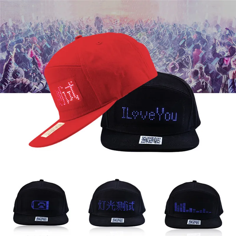 LED Panel Bluetooth Baseball Cap + Sunglass Mobile Phone APP Connection Wireless Dynamic Pattern Flashing Glasses | Спорт и