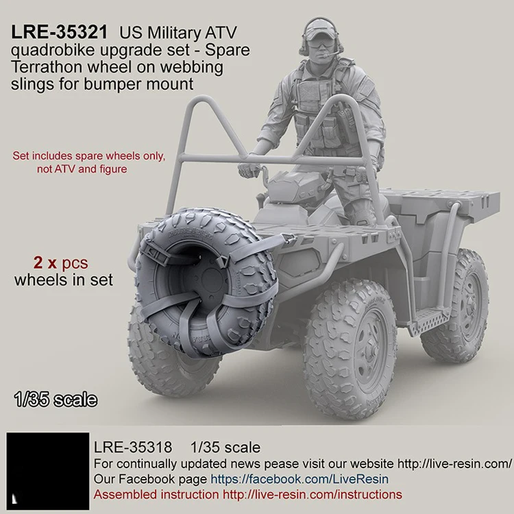 Обновленный комплект для квадробайка в стиле милитари 1/35 США запасное колесо