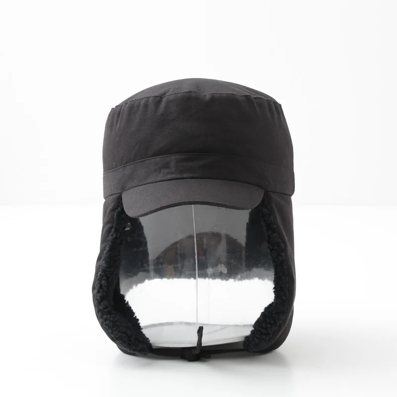 Free shipping High Quality Casual Bomber Hat Man Flats caps earflap filling cotton polyester sherpa warm autumn & winter classic