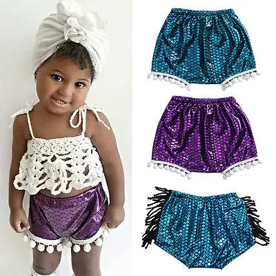 Милые детские шаровары шорты русалки для девочек штаны подгузник|girls shorts|kids shorts