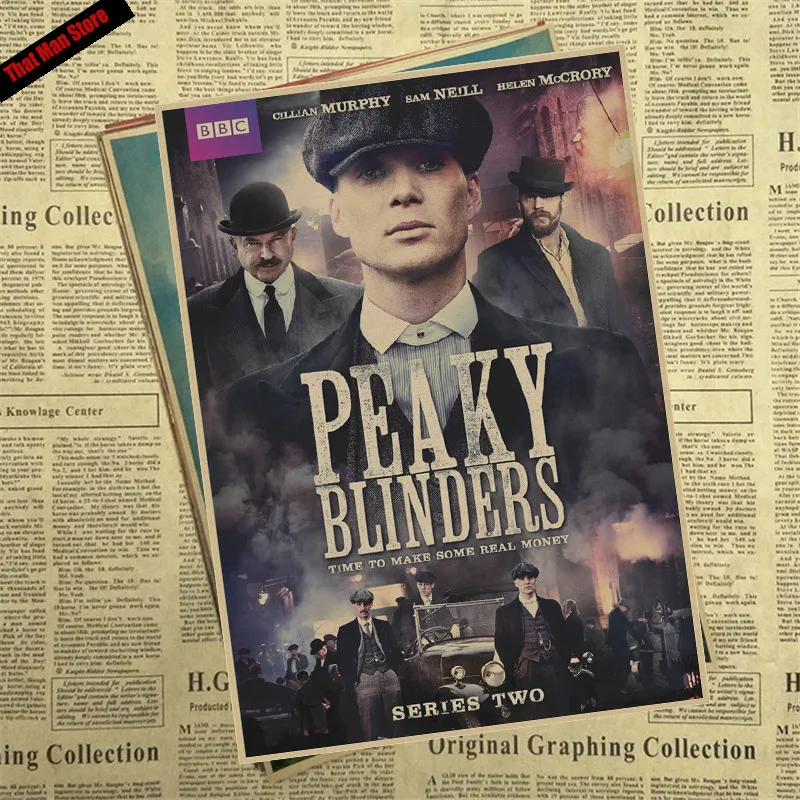 That man Store Peaky blinder фильм крафт-бумага Плакат Бар Кафе Винтаж Высокое качество печать рисунок ядро декоративная живопись - Цвет: Бургундия