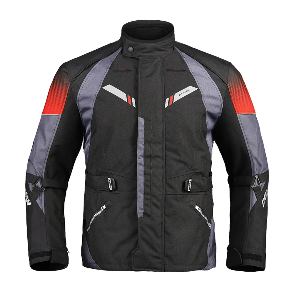 Red Jacket DUHAN мотоциклетная куртка Защитное снаряжение осень зима мото куртка Водонепроницаемый брюки костюм съемная теплая подкладка туристическая одежда - Цвет: Red Jacket