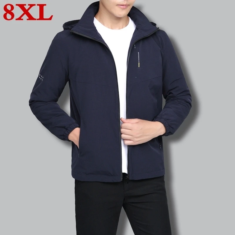 Новый Плюс Размер 8XL 7XL мужские толстовки Мужская куртка шерстяная подкладка