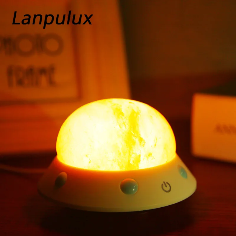 Lanpulux лава лампа UFO форма уникальный дизайн соли ночник USB зарядка глаз Защитные