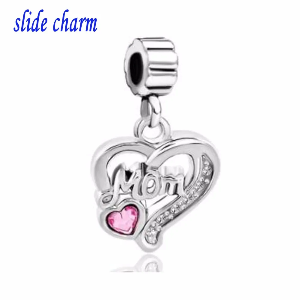 Шарм подвеска Мама и дочь с подвеской в виде сердца|fit pandora bracelet|bracelet spacerfit |