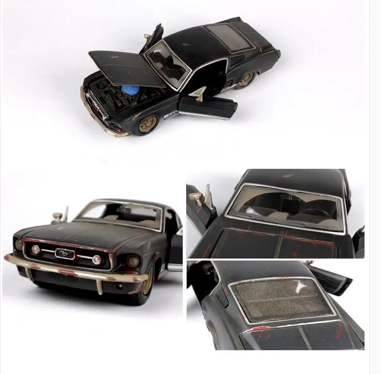 Новинка 1/24 1967 Ford Mustang GT черная литая под давлением модель автомобиля игрушечная машинка Игрушки для мальчиков детские подарки коллекция игрушек