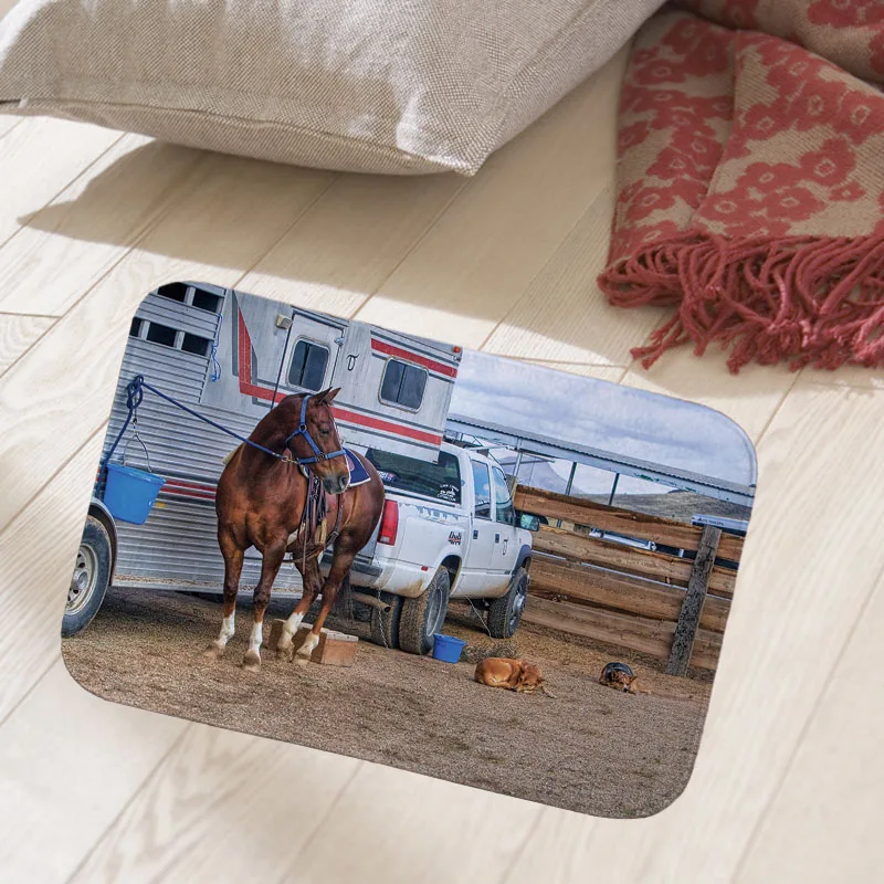 qx 242 40x60cm floor mat hallway doormat suede Welcome entrance door mat anti-slip water Water absorption carpet Koala horse cow print - Цвет: qx 242