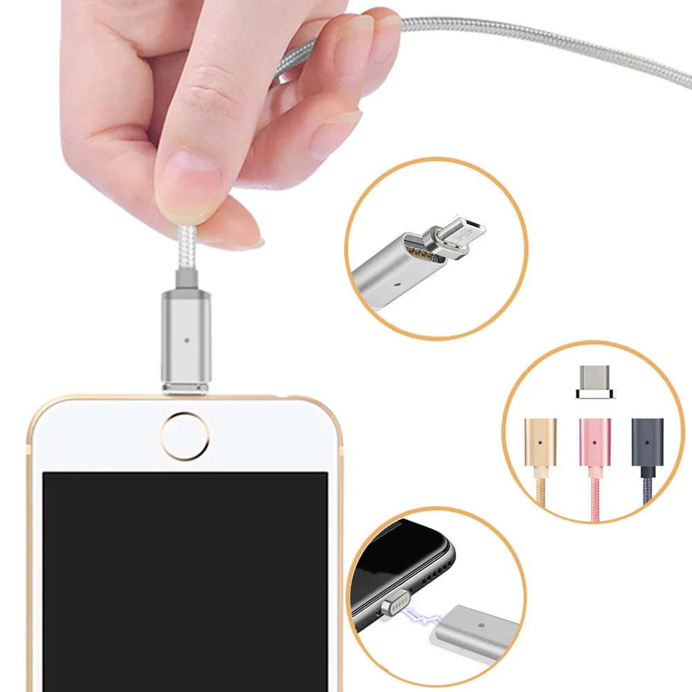 Магнитный кабель Micro USB в оплетке для быстрой зарядки адаптер синхронизации