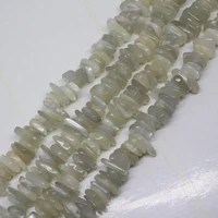 8 13mm natural moonstone glowing white slice freeform stone loose beads 15