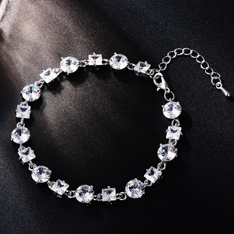 

FYM Fashion New Arrival Luxury 2 Colors Bracelet Boho Cubic Zirconia Crystal Bracelet Bracelets For Women Party