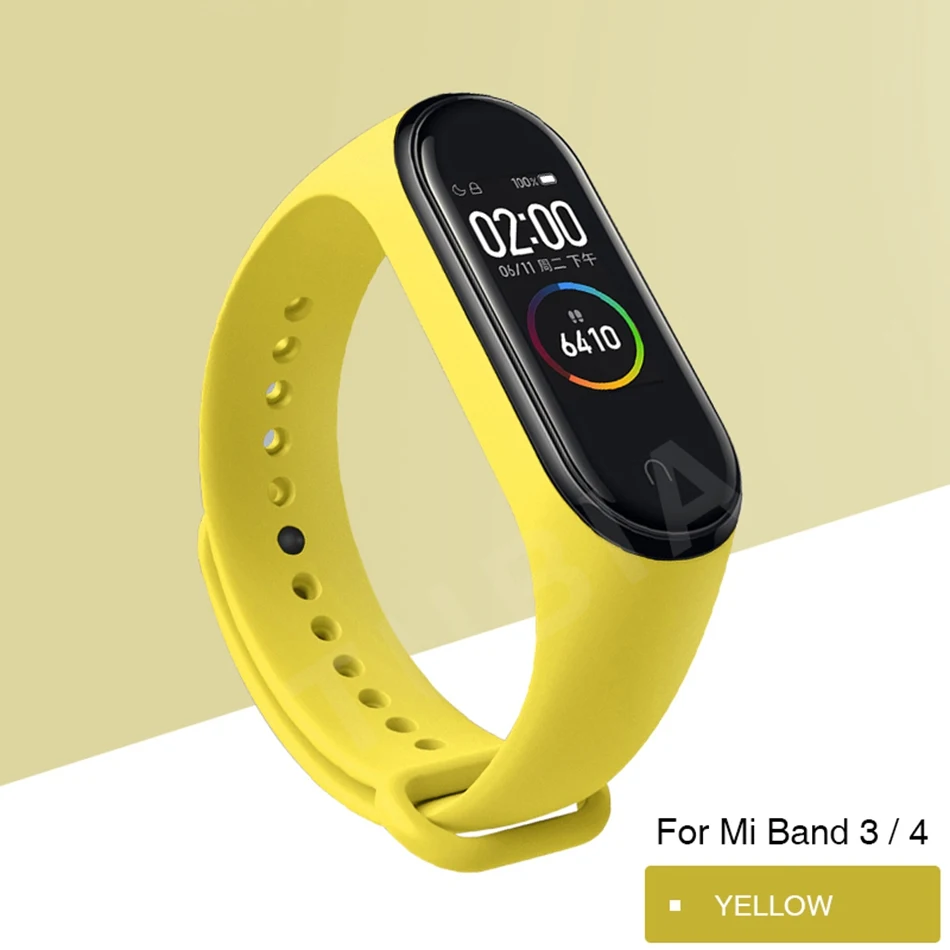 yellow E Mi Band 4 3 ремешок на запястье для Xiaomi Mi Band 3 4 Браслет Силиконовый Miband 3 4 NFC Correa аксессуары Smart Mi4 протектор - Цвет: yellow E