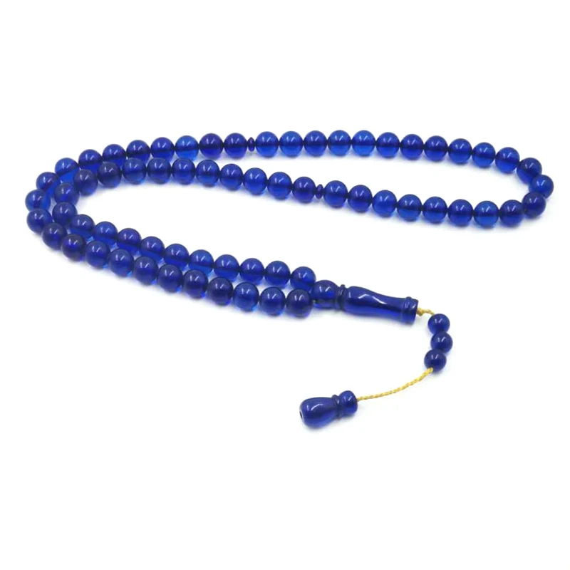 

Blue Resin Tasbih 66 beads Solid color prayer beads Man's Accessories Misbaha Blue Bracelets