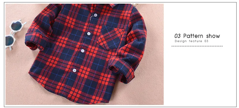 Hot Sale 100%Cotton Baby Boy Shirt Turn-down Collar Flannel Baby Blouse Tops Plaid Baby Shirts For 2-12 Years Old Kids Shirts