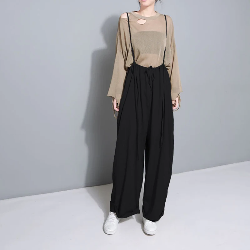 TWOTWINSTYLE подтяжки комбинезоны для женщин на шнуровке Высокая талия большой