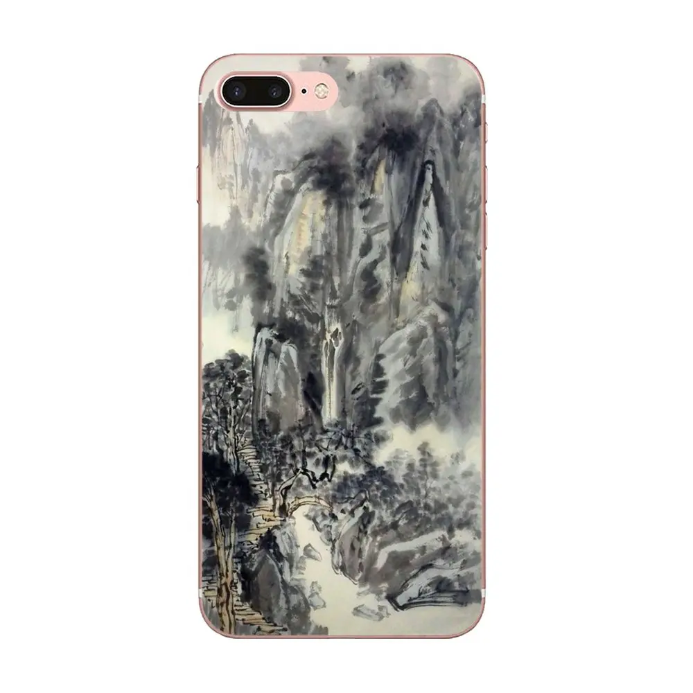 Pouches Chinese Landscape Painting Skin Thin For Galaxy A3 A5 A7 On5 On7 2015 2016 2017 Grand Alpha G850 Core2 Prime S2 I9082 | Мобильные