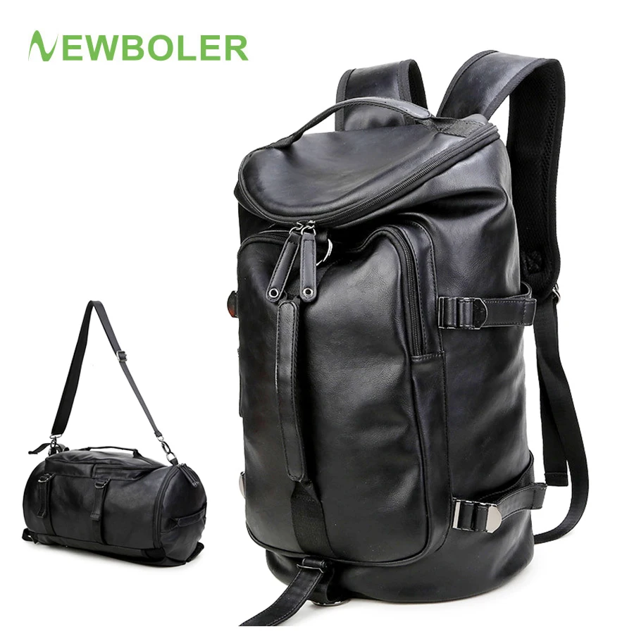NEWBOLER Gym Bag Leather sac de Sport Backpack For Men Fitness Training Travel Camping Waterproof Shoulder Sports Duffel | Спорт и