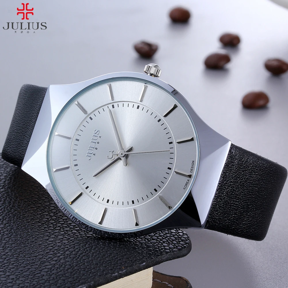 Мужские часы Julius брендовые модные мужские кварцевые ультра тонкий чехол из